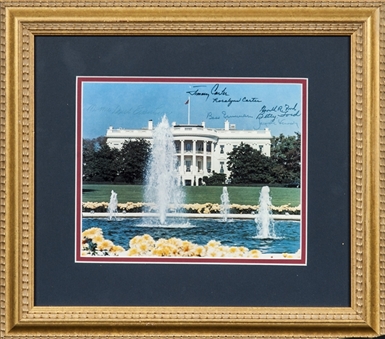 Jimmy Carter, Gerald Ford and 5 Former First Ladies Signed and Framed 8x10 Photo (JSA)